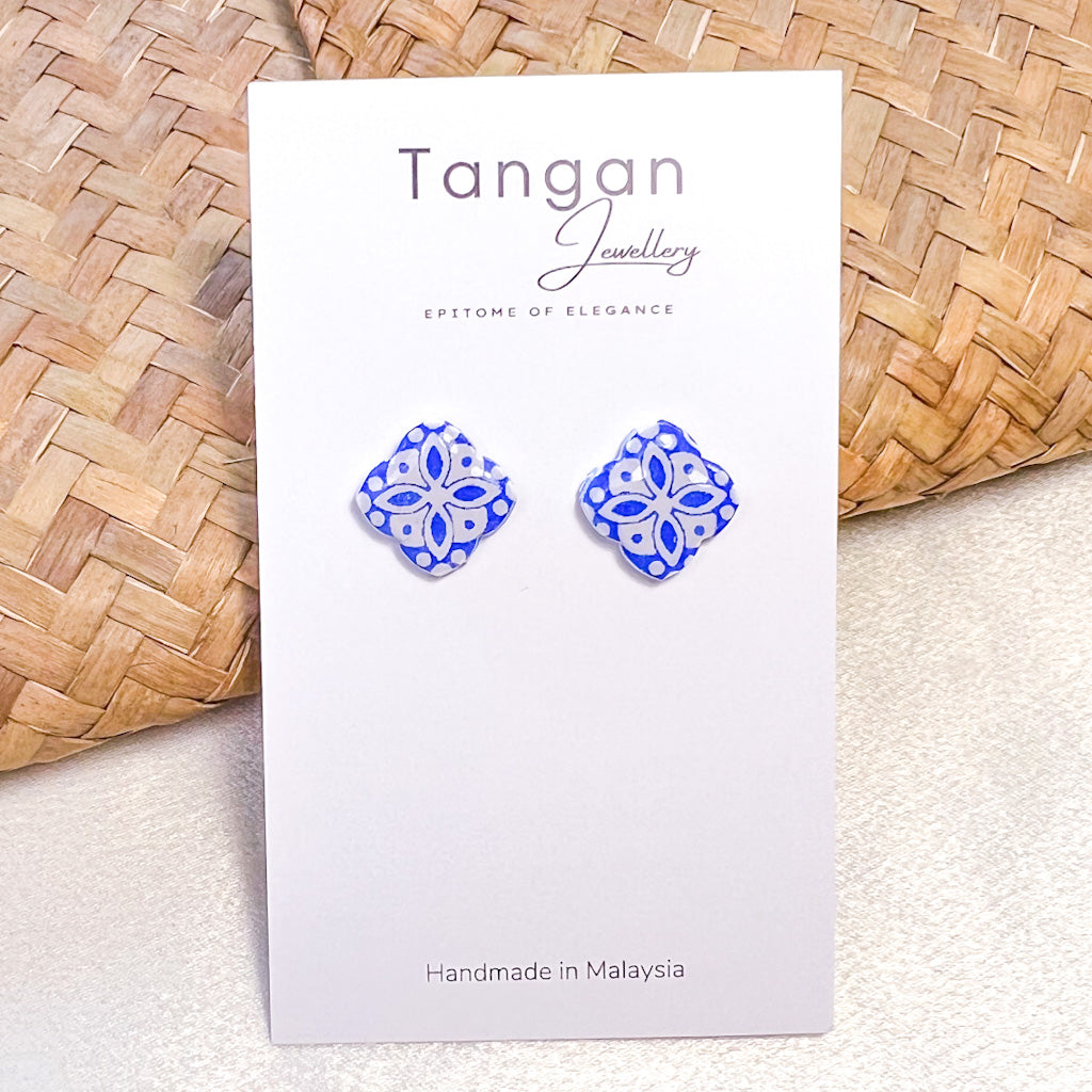 Petite Chinoiserie Peranakan Tile Stud