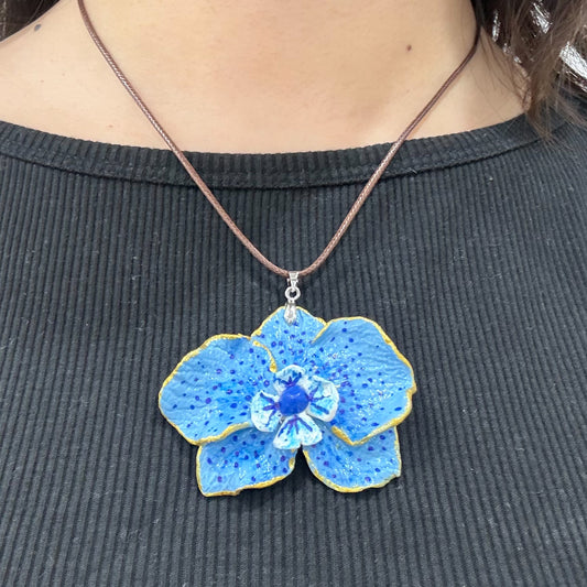Blue Orchid Necklace