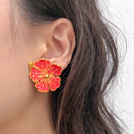 Hibiscus Batik Earring