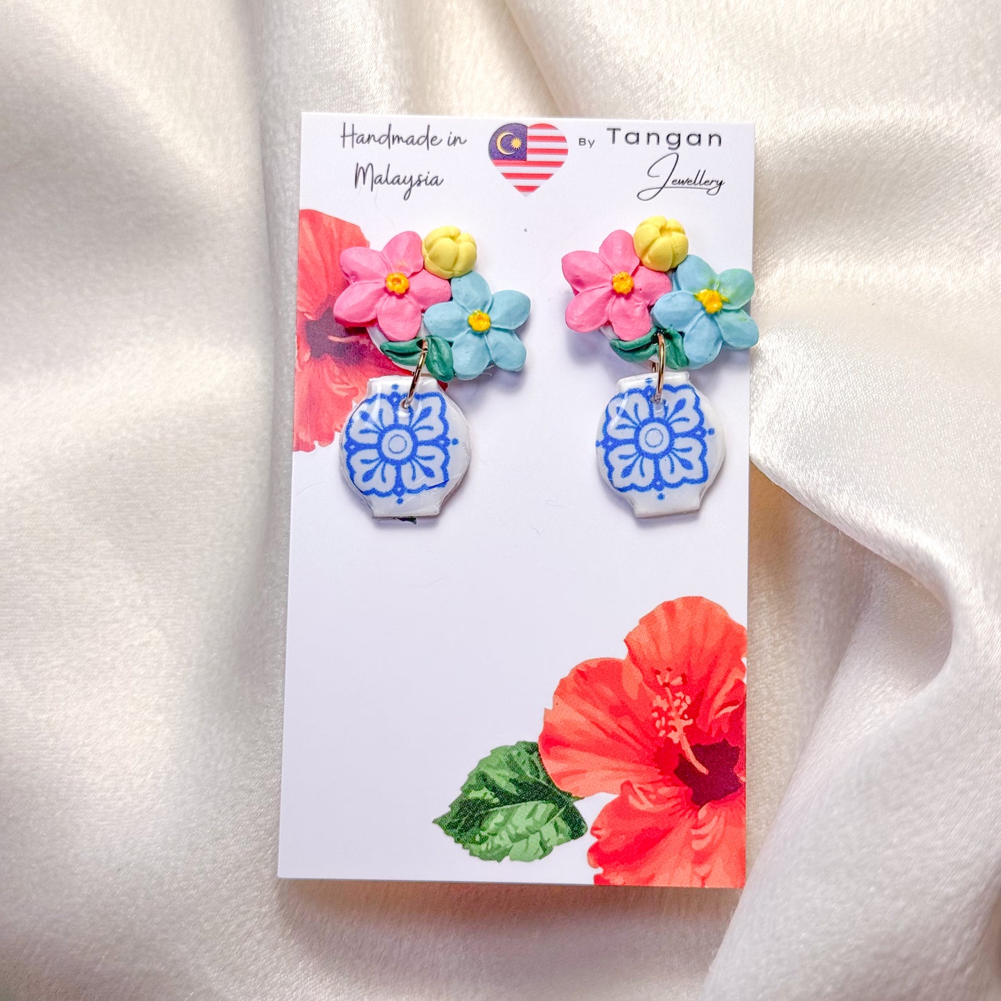 Tile Floral Vase earring