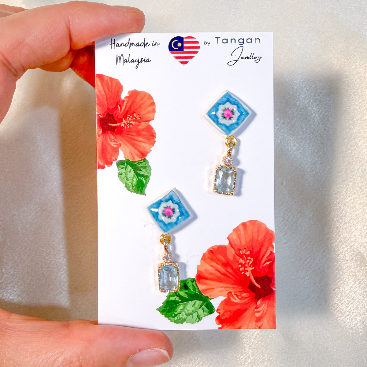 Pequena Nyonya Tile Earring
