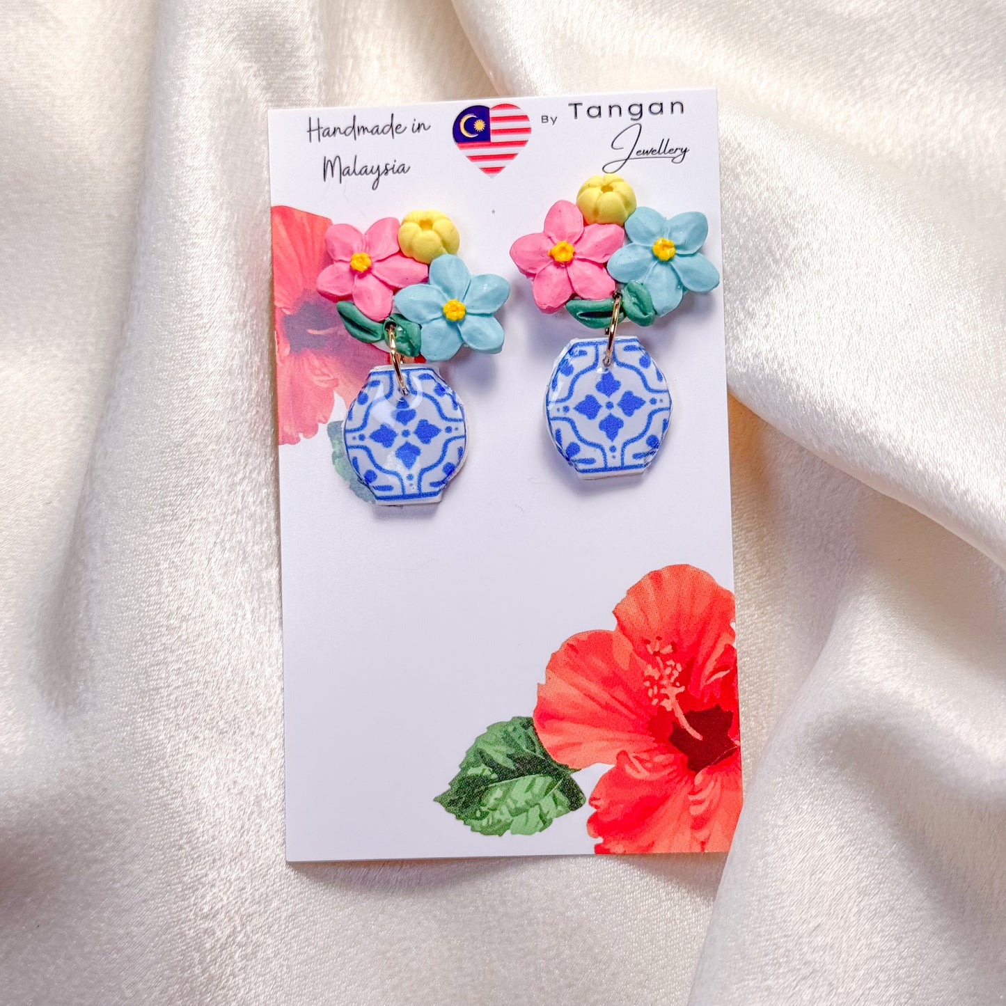 Tile Floral Vase earring