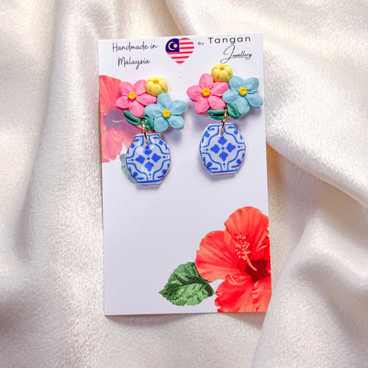 Tile Floral Vase earring