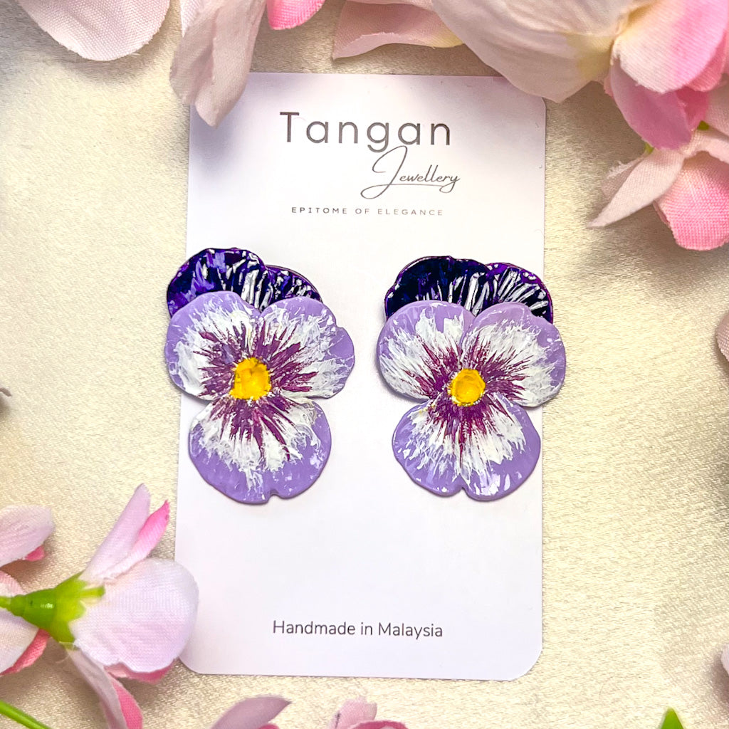 Pansy Flower Earring