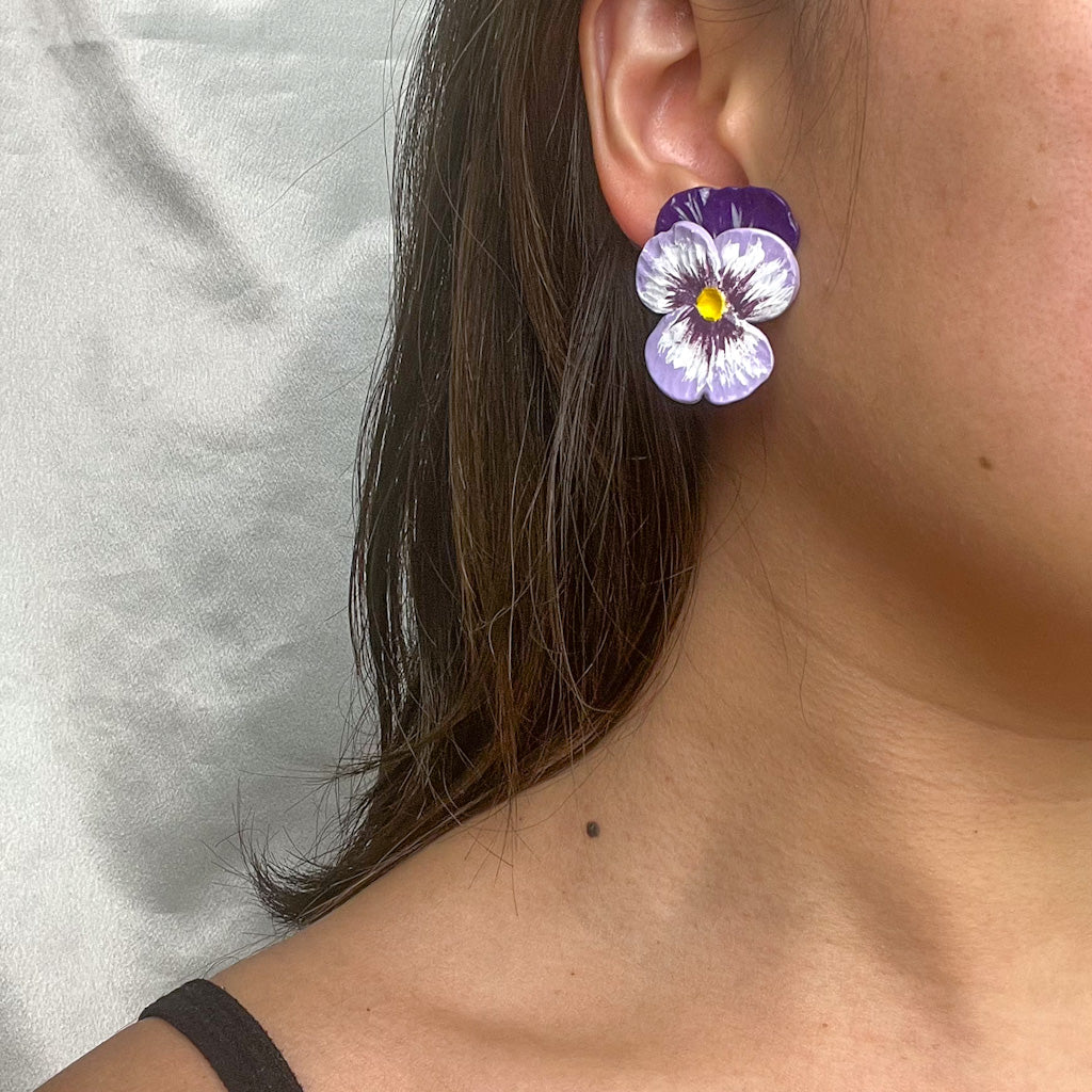 Pansy Flower Earring