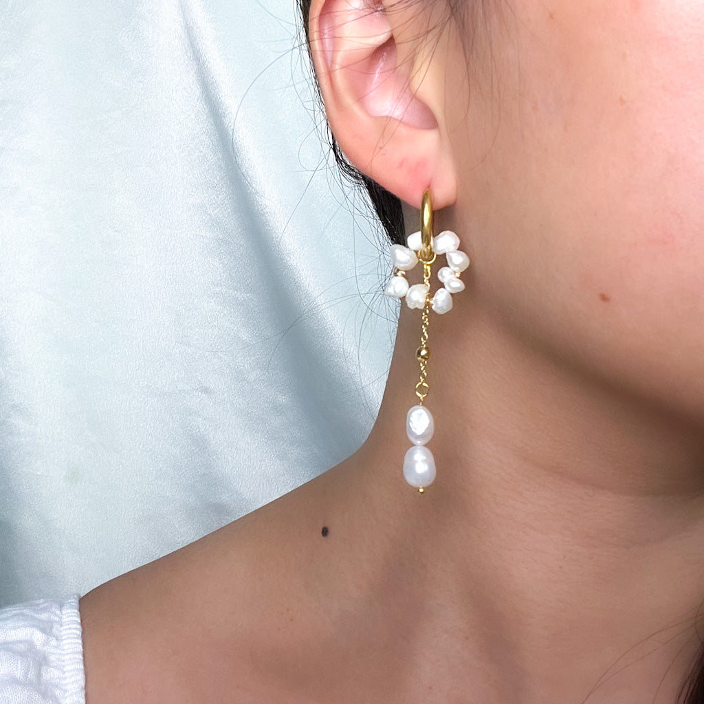 Clarity Pearl Hoops