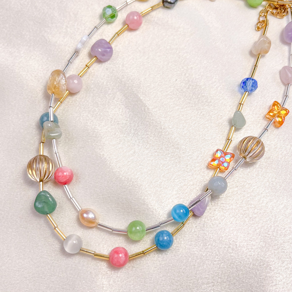 Multi-pastel Pearl Necklace