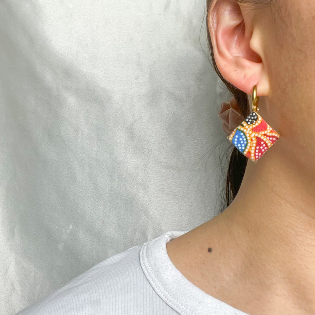 Latika Batik Hoop Earring