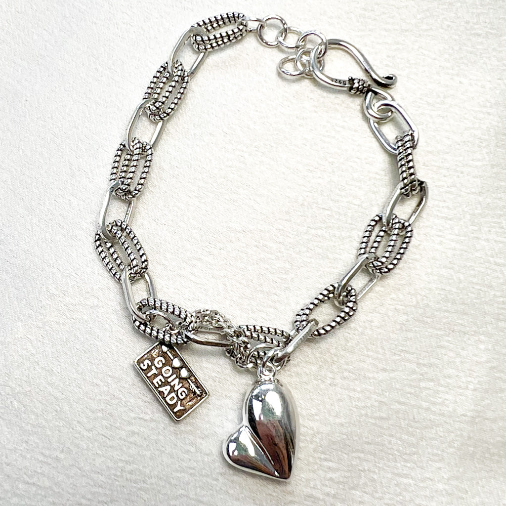 Silver Heart Chain Bracelet